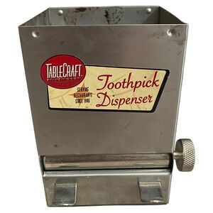 Vintage Restaurant Diner Stainless Steel Toothpick Retro Dispenser TableCraft